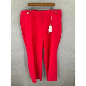 Lane Bryant The Allie Straight Leg Pants Plus Sz 24 Red Tailored Career Cocktail